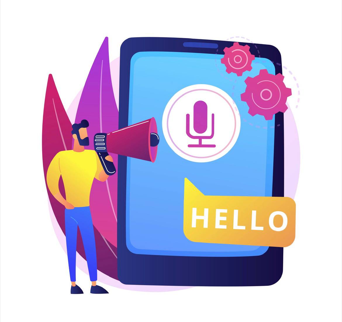AI speech recognition and transcription illustration